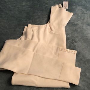 Talbots Ivory T-neck sweater P NWT